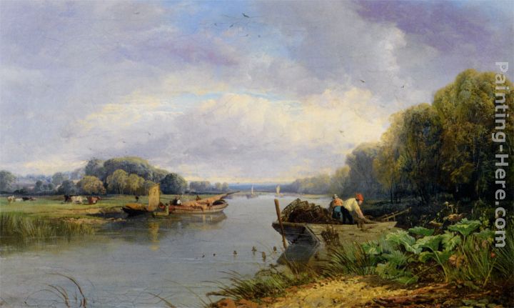 On the Thames painting - James Webb On the Thames art painting